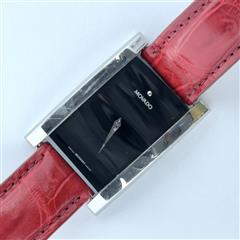 Movado La Nouvelle Tank Watch Men 30mm Black Dial Steel Rectangle